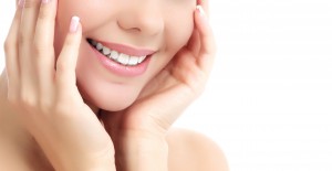 Cheerful female with fresh clear skin